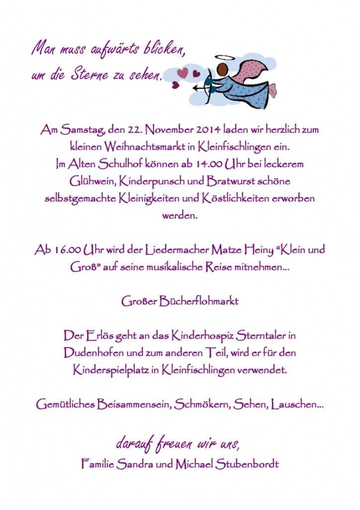 22.11.2014  Man muss aufwärts blicken, um die Sterne zu sehen…