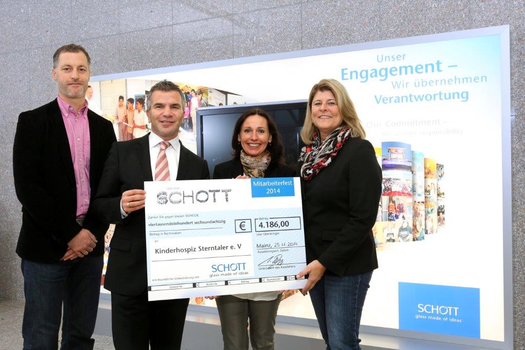 SCHOTT spendet Erlös des Mitarbeiterfestes an soziale Einrichtungen