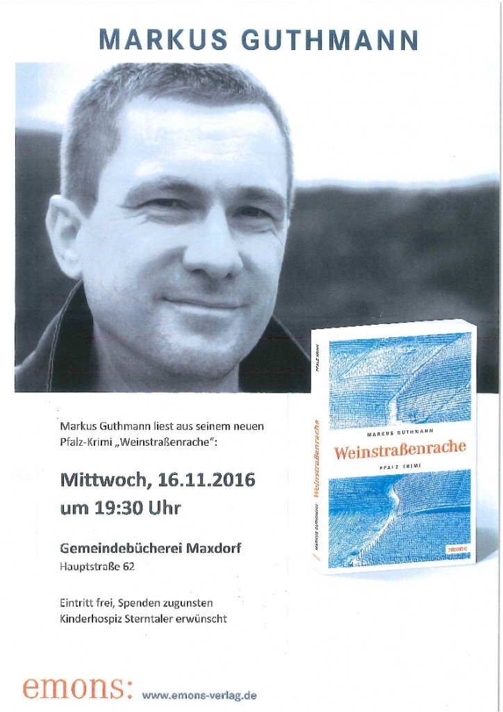 16.11.2016 – Krimi-Lesung zu Gunsten Kinderhospiz Sterntaler