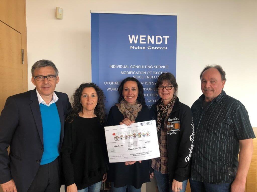 „Verlosung“ für den guten Zweck durch Belegschaft der Wendt SIT und Wendt Noise Control