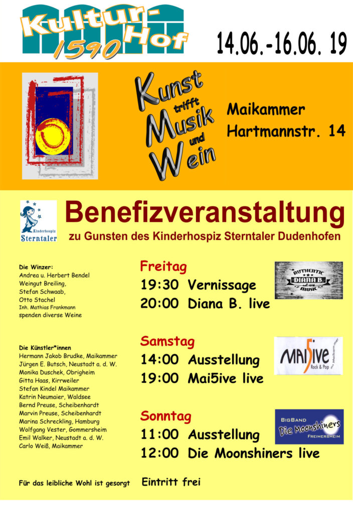 Kunst trifft Musik und Wein zugunsten Kinderhospiz Sterntaler