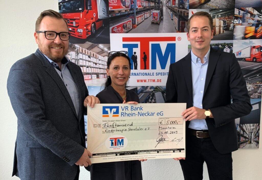 Spende der TTM Internationale Spedition in Höhe von 5.000 Euro im Jubiläumsjahr