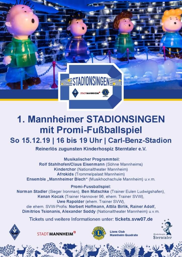 Erstes Mannheimer Stadionsingen zugunsten Kinderhospiz Sterntaler e.V.