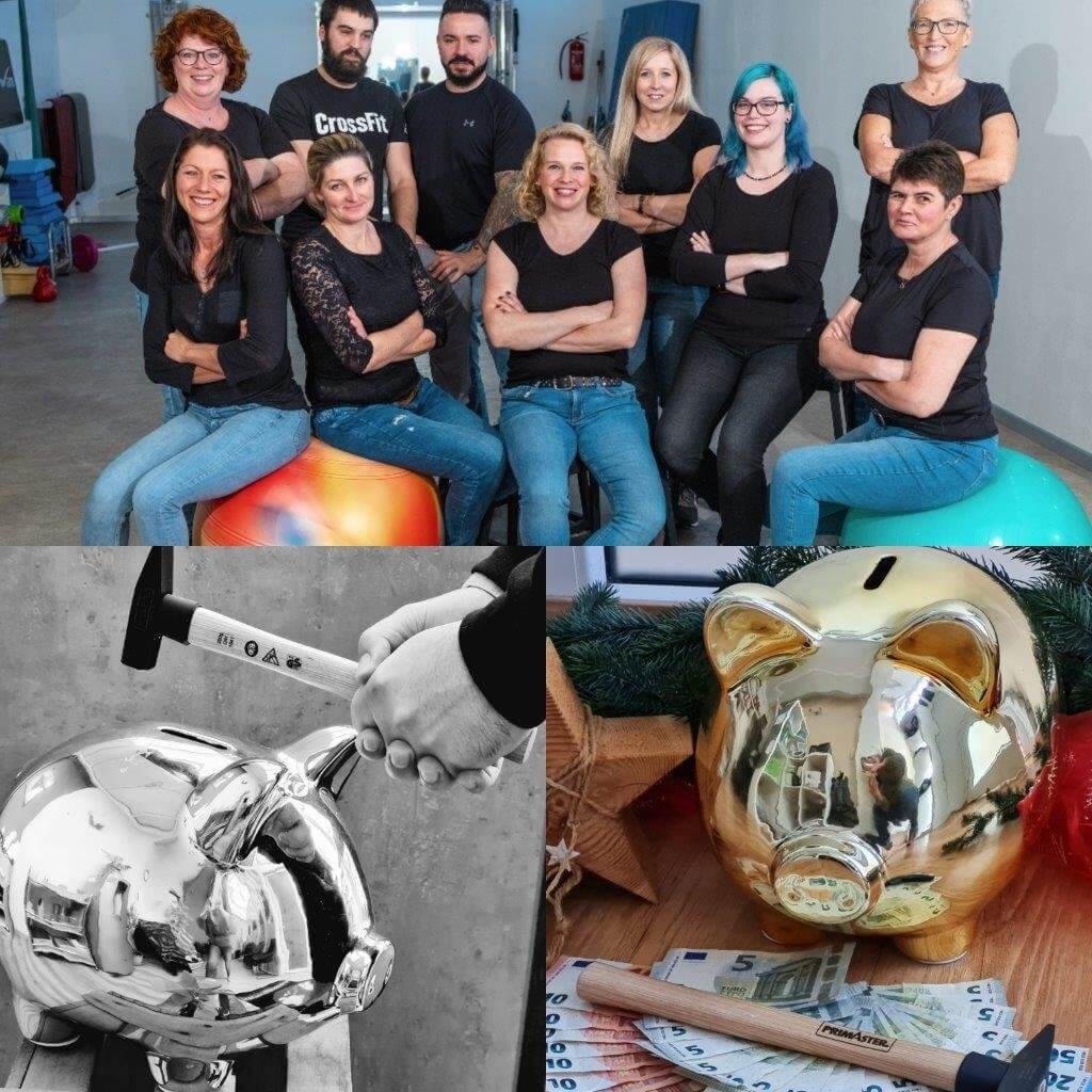 Das Team der Praxis Julia Finke spendet Trinkgeldkasse