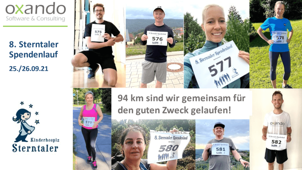 Team oxando erläuft stramme 94 Kilometer für Sterntaler