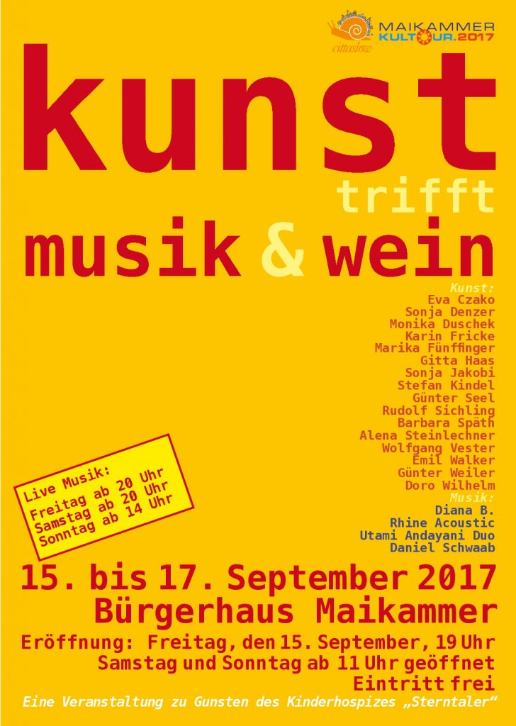 15.09. bis 17.09.2017 – Kunst trifft Musik und Wein