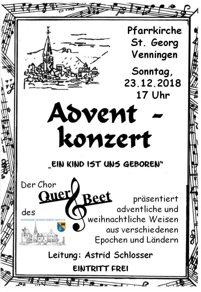 Chor QuerBeet lädt zum Adventkonzert ein