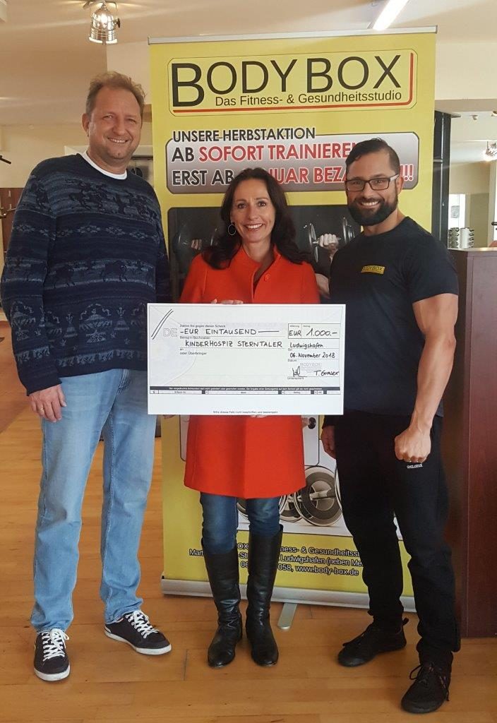 15 Jahre Fitness- und Gesundheitsstudio BODY BOX Spendenübergabe an Kinderhospiz Sterntaler