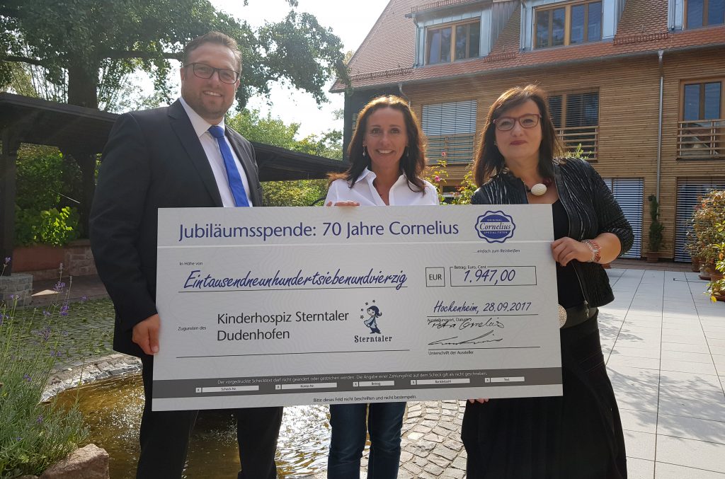 Cornelius spendet zum 70. Jubiläum an Sterntaler