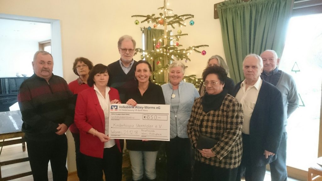 ReiseFreunde Pfiffligheim spenden für Kinderhospiz Sterntaler